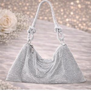 Rhinestone Silver Women's Shoulder Bag